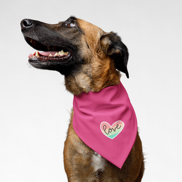 PawsIndia Pet Bandana - Love - Pink